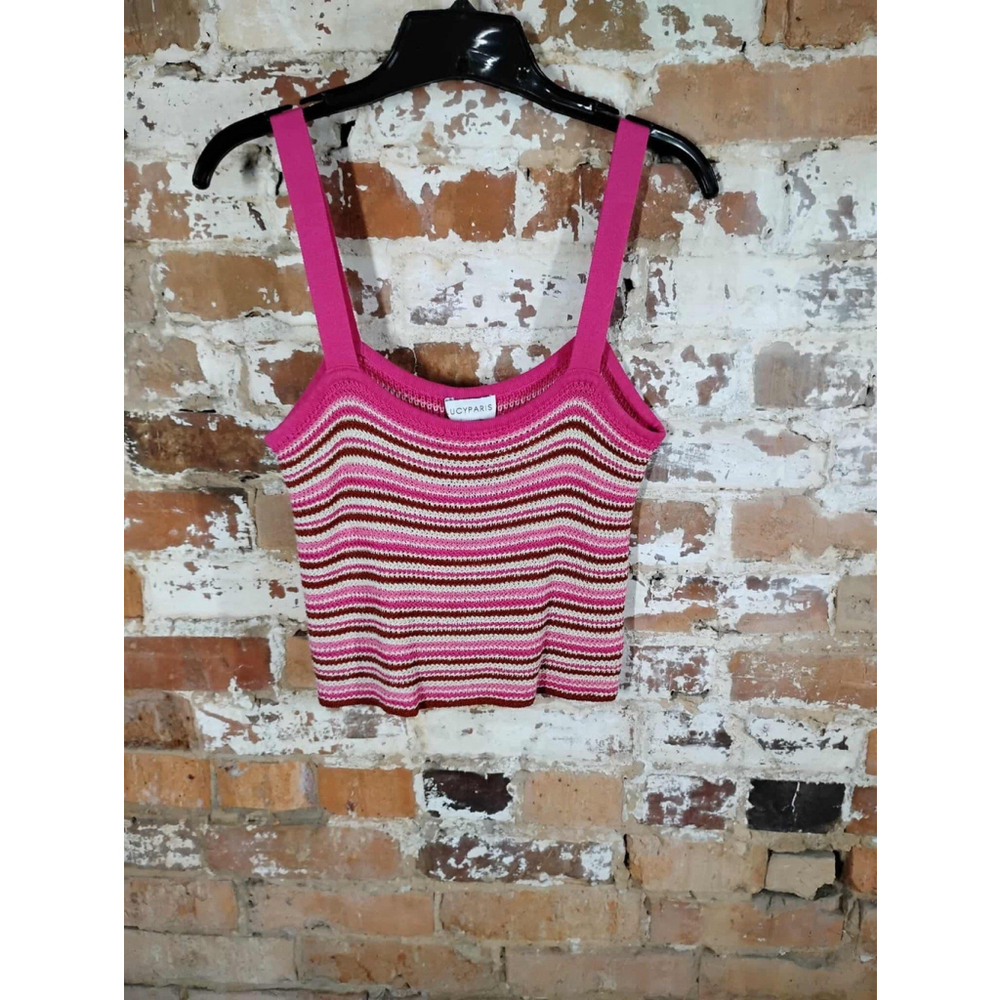 Lucy Paris Striped Knit Crop Top - Size M